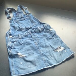 Girls Denim Pinafore Dress, Size M